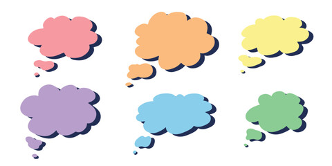 Set of hand drawn speech bubble Blank empty message box Textbox frame for banners, price tags, stickers, design