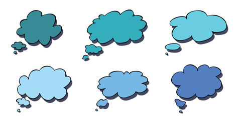 Set of hand drawn speech bubble Blank empty message box Textbox frame for banners, price tags, stickers, design