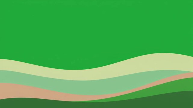 An aesthetically pleasing abstract illustration featuring undulating green layers and subtle earthy tones, evoking a serene natural landscape with modern simplicity.