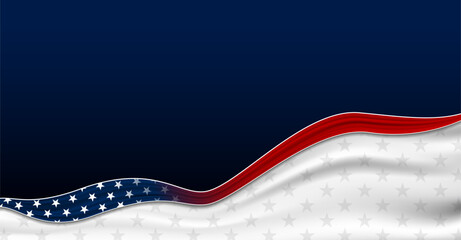 4th of july USA independence day banner design on blue background with copy space vector illustration