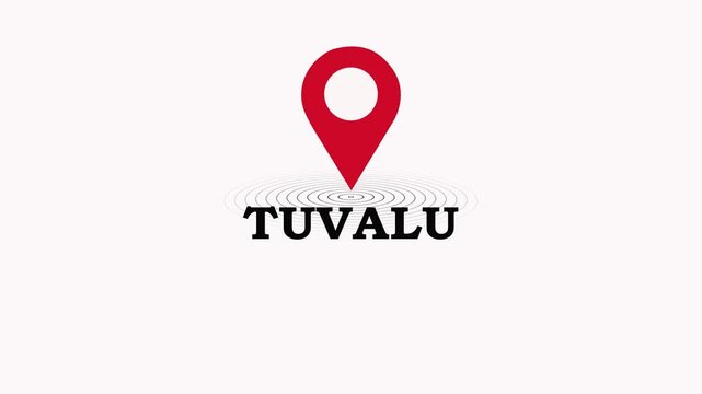 Tuvalu Map Marker Logo Concept.