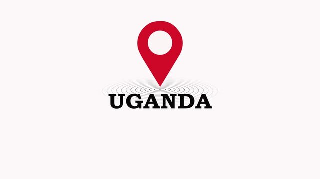 Uganda Map Marker Logo Concept.