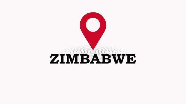 Zimbabwe Map Marker Logo Concept.