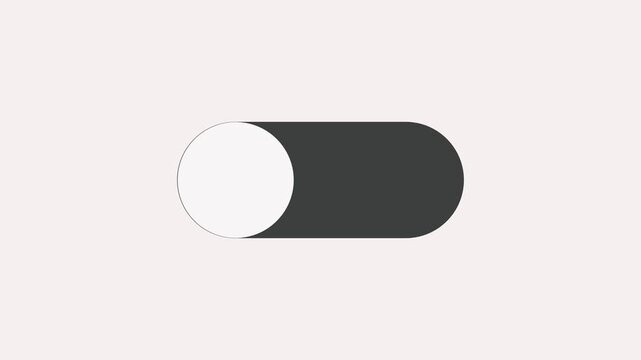 Turn off button animation, visualization of settings switch animated visual interface element, green color switch into red color 4k video.