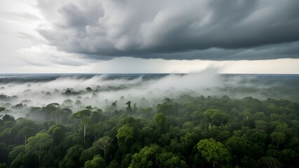 Monsoon Rainfall Over Dense Rainforest