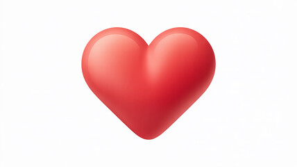 A Glossy 3D Red Heart Emoji &mdash; Love and Affection Illustration