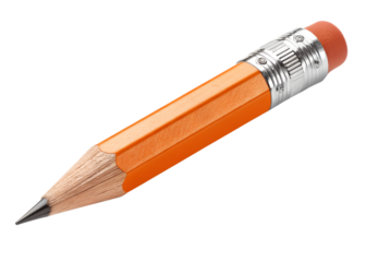 Classic Orange Wooden Pencil with Eraser Tip