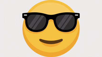 A Yellow Emoji Face with Sunglasses &mdash; Cool and Confident Expression Illustration