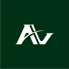 Letter AV Monogram Logo Design Vector Template