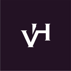Letter VH Monogram Logo Design Vector Template