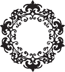 Floral frame vector silhouette