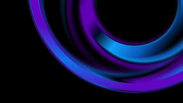 Blue violet glass liquid circles abstract glowing fractal background. Seamless looping motion design. Video animation Ultra HD 4K 3840x2160