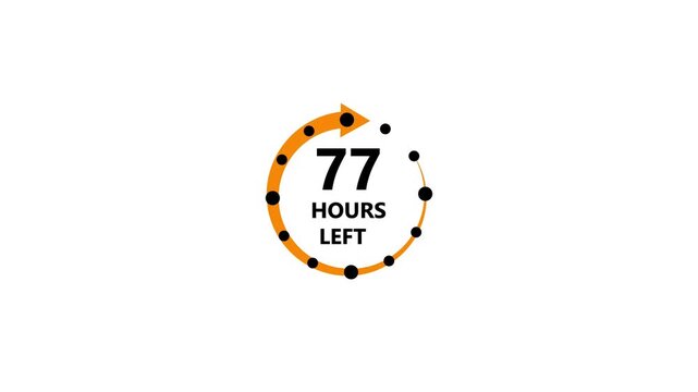 Countdown Timer Graphic Showing 77 Hours Left With Circular Arrow image photo