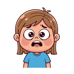 Cartoon girl with a worried expression on her face.