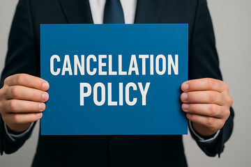 Concept of business cancellation policy. Agreement Of Cancellation Policy.