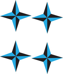 set of colorful stars