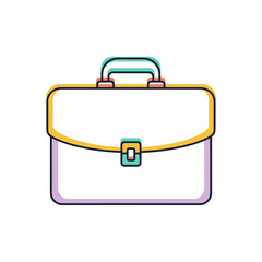 Stylized Briefcase Illustration with Colorful Outlines and Modern Design.