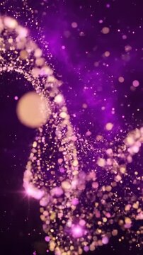 Soft focused glowing abstract particles drift slowly across a deep purple background creating an ethereal flowing motion gentle, background, bokeh