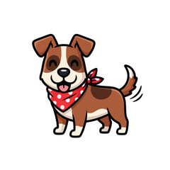 Cartoon Dog with Bandana: A Cheerful Canine Companion.