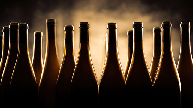 cellar. Artistic arrangement of wine bottles with dramatic backlighting, creating a moody atmosphere. bar promotions, beverage menus, designed for food & beverage menus and cafe branding.
- Powered by Adobe