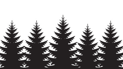 Fototapeta premium Silhouette of evergreen trees a vector illustration perfect for backgrounds and nature-themed designs