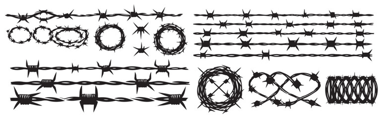 barber wire set isolated white background razor wire in 
