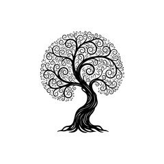 Ornate tree of life isolated on transparent background