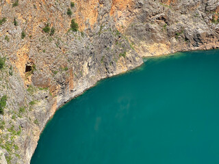 Monument of nature Red Lake in the Imotski region (Imotski, Croatia) - Spomenik prirode Crveno jezero - kr&scaron;ka jama ispunjena vodom u Imotskoj krajini, Imotski (UNESCO GeoPark), Hrvatska