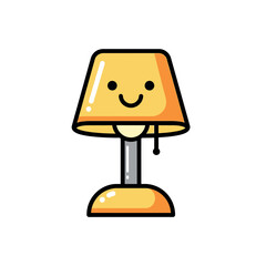 Cute Cartoon Lamp with Smiling Face Perfect for Childrens Room Decor.