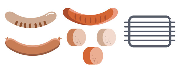 bratwurst vector set