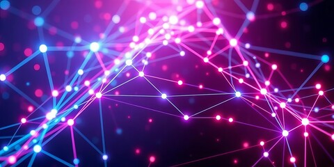 Abstract glowing network nodes and lines, futuristic digital background,  universe,  clean