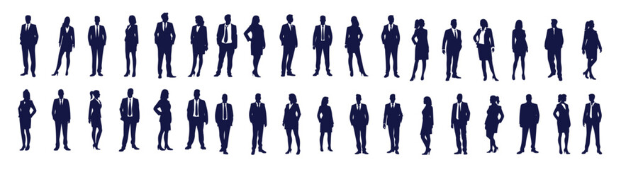 business people silhouette set business man and woman 
