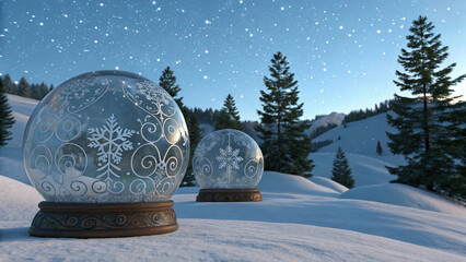 christmas ball in snow