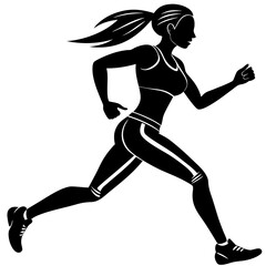 Obraz premium Female Runner Jogging – Athletic Woman Silhouette Illustration