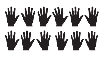 Obraz premium Set of hand silhouettes simple flat vector design element isolated on white background for graphic design and creative projects