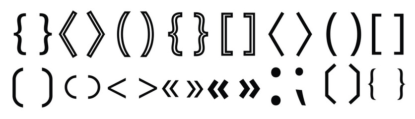 brackets icon vector set typography symbols of various © Tnks