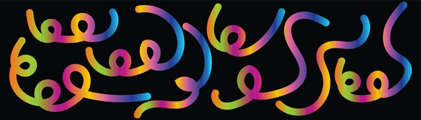 Vibrant rainbow arabic calligraphy on black background