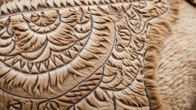 Intricate Camel Hair Art Close-Up of Rajasthan Festival Decoration, Bikaner Camel Festival January 11-12, 2026