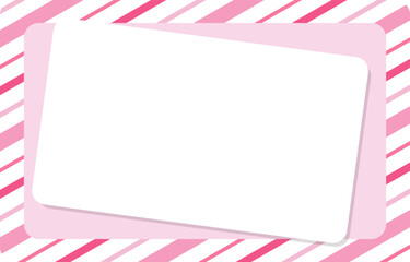 Valentine background with white blank space for text.Happy Valentine's Day card.Vector graphic illustration frame with stripes.