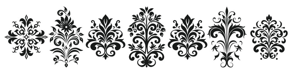 vintage decorative design element vector set retro 