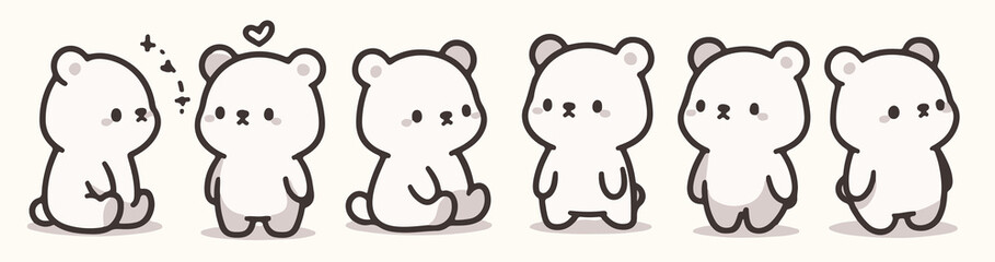whimsical minimal bear illustrations