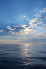 Obraz premium A serene ocean horizon at sunrise, embodying tranquility and hope, perfect for inspiring healing and peace.