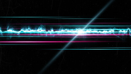 Experience a vibrant cyber world with dynamic neon lights and energy streams background
