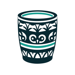 Minimalist Geometric Patterned Vessel Vector Illustration