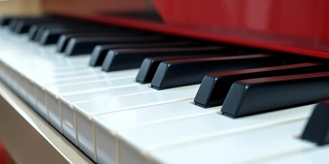 Naklejka premium Clean, pristine white piano key, close-up view, ivory, design