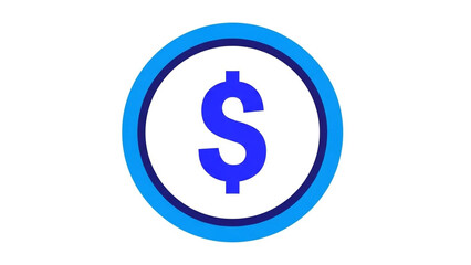 Obraz premium Vibrant blue dollar sign icon inside clean modern circle representing finance and digital currency success
