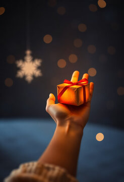 christmas gitf with a cinematic light