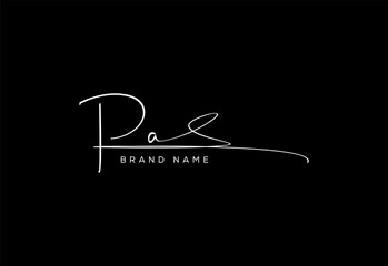 PA letter beauty cursive handwriting logo. vector logo| abstract logo| minimalist logo| brand identity| calligraphy design.
