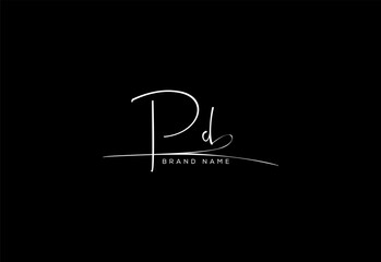PD letter beauty cursive handwriting logo. vector logo| abstract logo| minimalist logo| brand identity| calligraphy design.