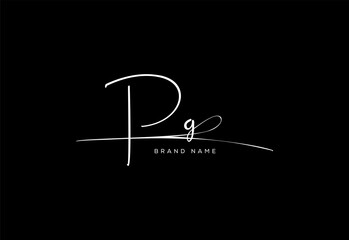 PG letter beauty cursive handwriting logo. vector logo| abstract logo| minimalist logo| brand identity| calligraphy design.